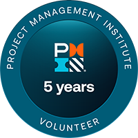 <b>PMI Volunteer - 5 years</b><br> Mark has Volunteered for PMI for 5 years